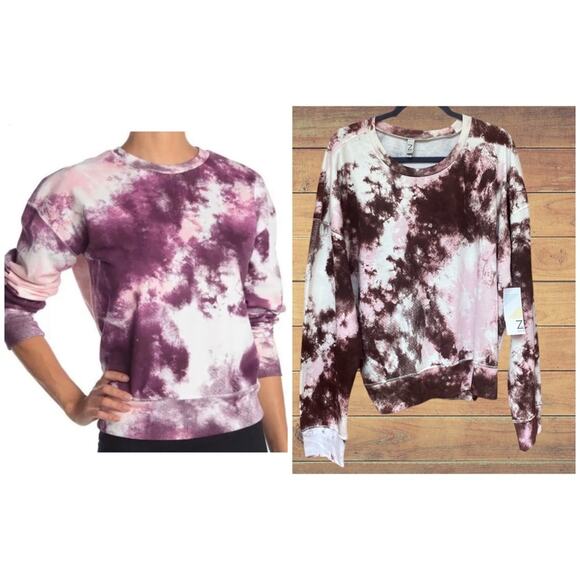 NEW Z By Zella Women’s Pure Tie Dye Crewneck Sweatshirt Pullover - Picture 1 of 8